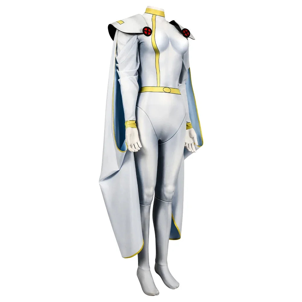 Gold Wolf Jumpsuit Anime X Police 97 Carnival Costume Storm Ororo Munroe Cosplay Woman Halloween Jumpsuit Mask High Quality