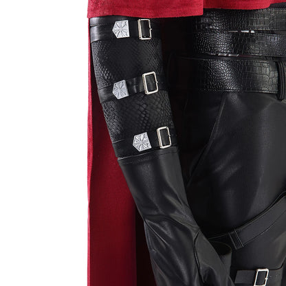 Vincent Valentine Cosplay Costume Red Cloak Leather Top Pants and Accessories Final Fantasy 7 Outfit Full Set