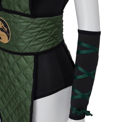 Reptile Mortal Kombat Cosplay Costumes Women Sexy Reptile Green Uniform Set with Face Covering Halloween Reptile Costume