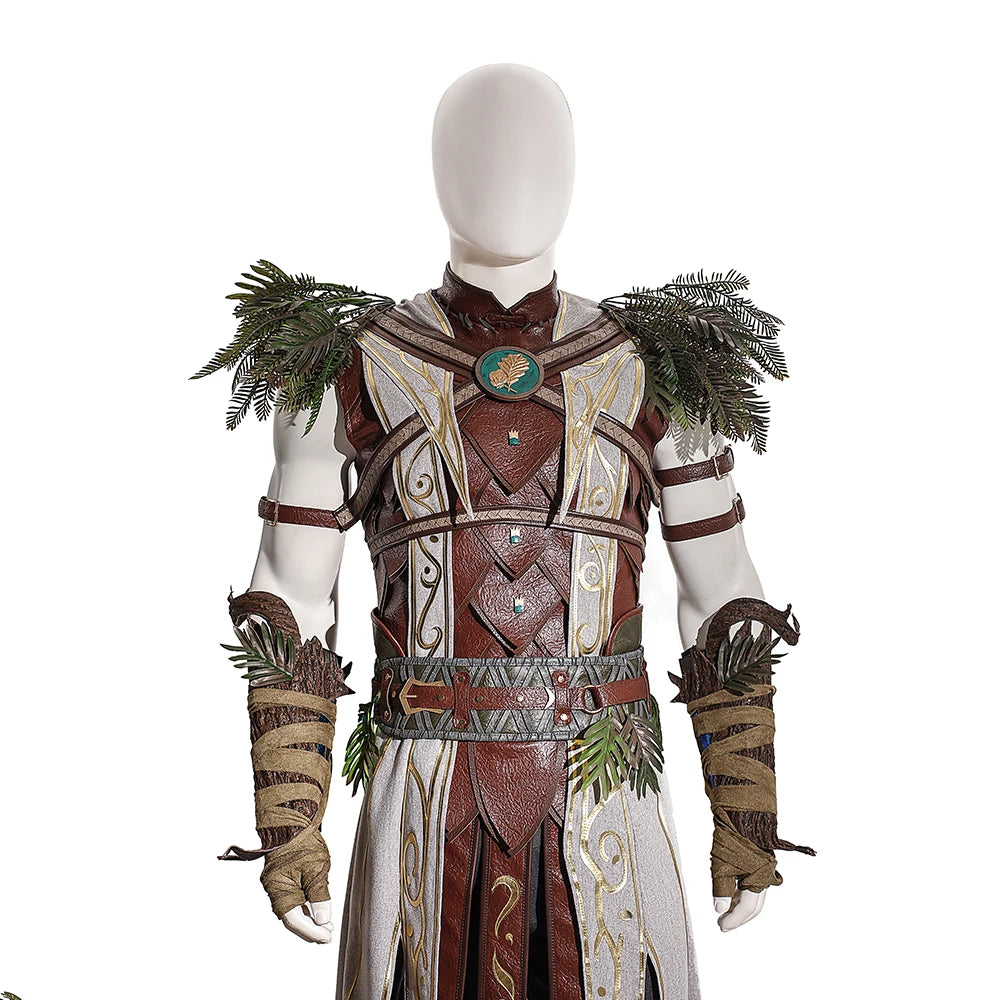 Halsin Cosplay Costume Game Baldurs Cos Gate 3 Halsin Roleplay Outfit Adult Men Top Pants Props Halloween Carnival Party Uniform