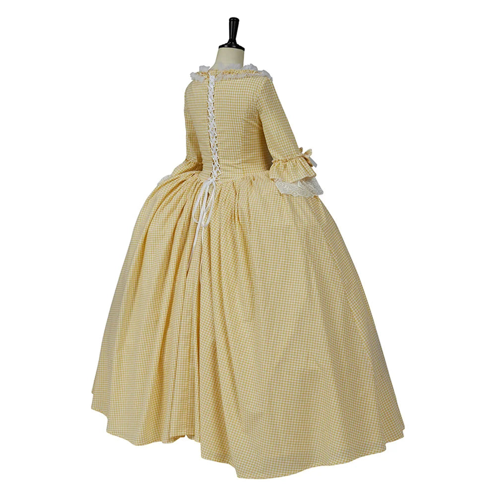 Victotian Royal 18th Century Georgian Costume Rococo Baroque Marie Antoinette Ball Yellow Dresses Renaissance Vintage Ball Gown