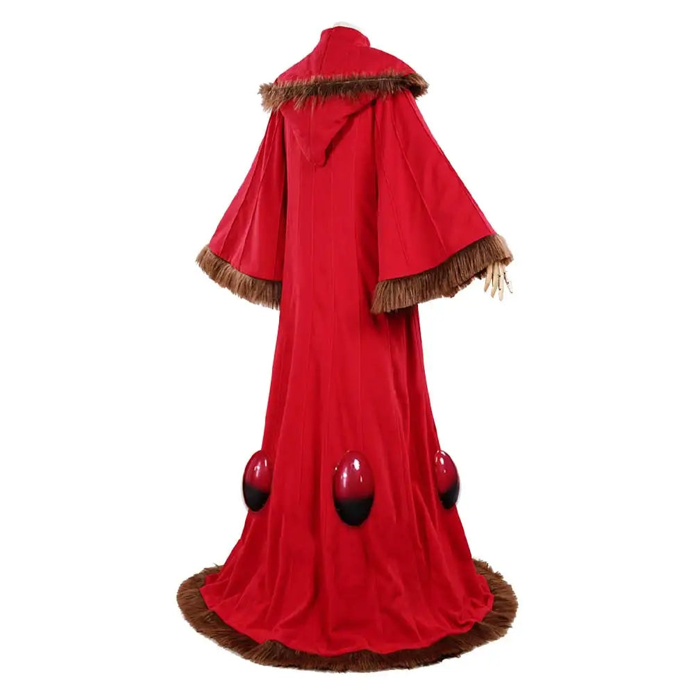 Queen Amidala Red Gown Cosplay Costume with Hood and Embroidery for Women Roleplay