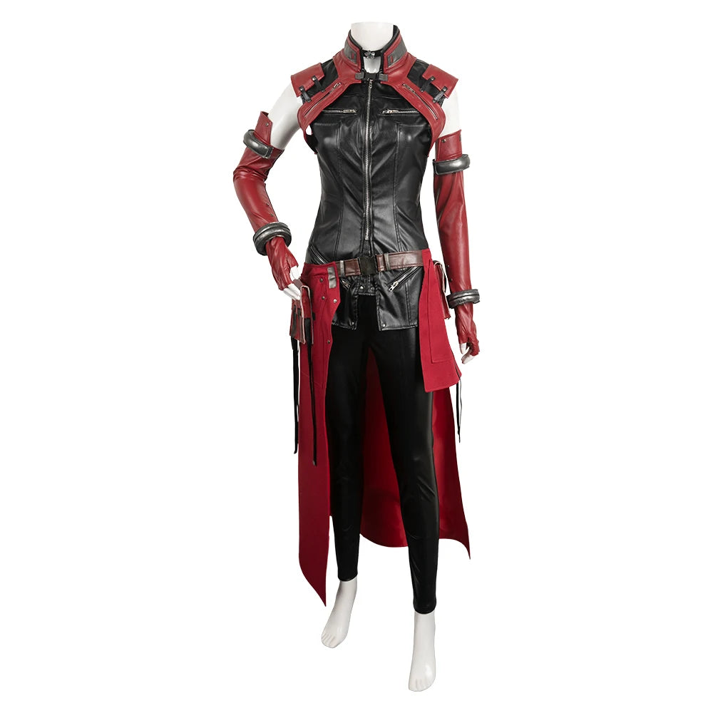 Game Final Cosplay Costume Fantasy Aerith  Suit For Adult Women Female Leather Outfit Halloween Carnival Party Clothes