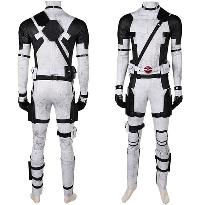 Cospaly Pool White Black Set Wade Costume Movie Dead Cos Pool Jumpsuit Mask Outfits Men Halloween Carnival Party Suit