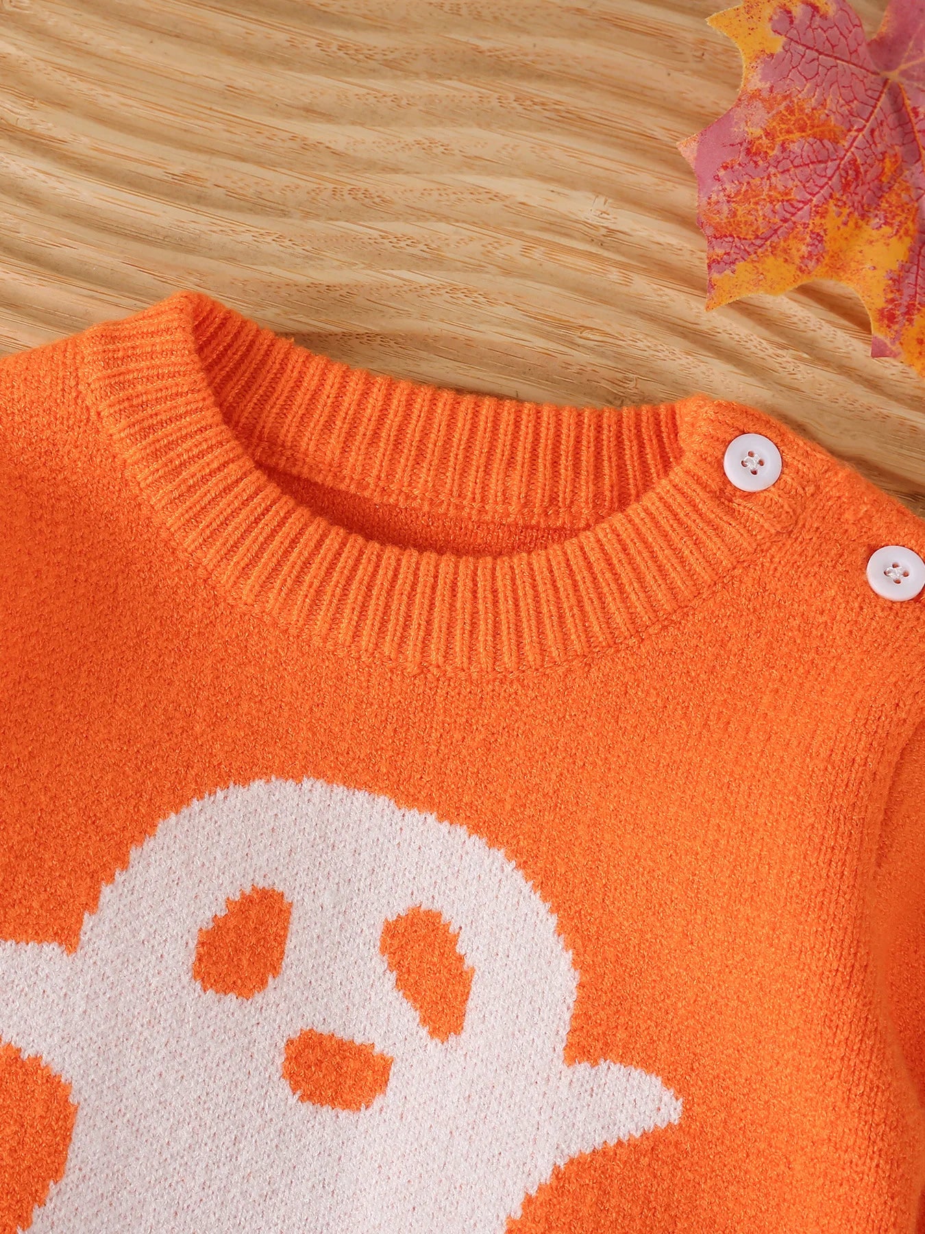 Halloween Children's Sweater Autumn Girls O-neck Knitted Pullover Top Jacquard Ghost Sweater for Boys Holiday Party Costume