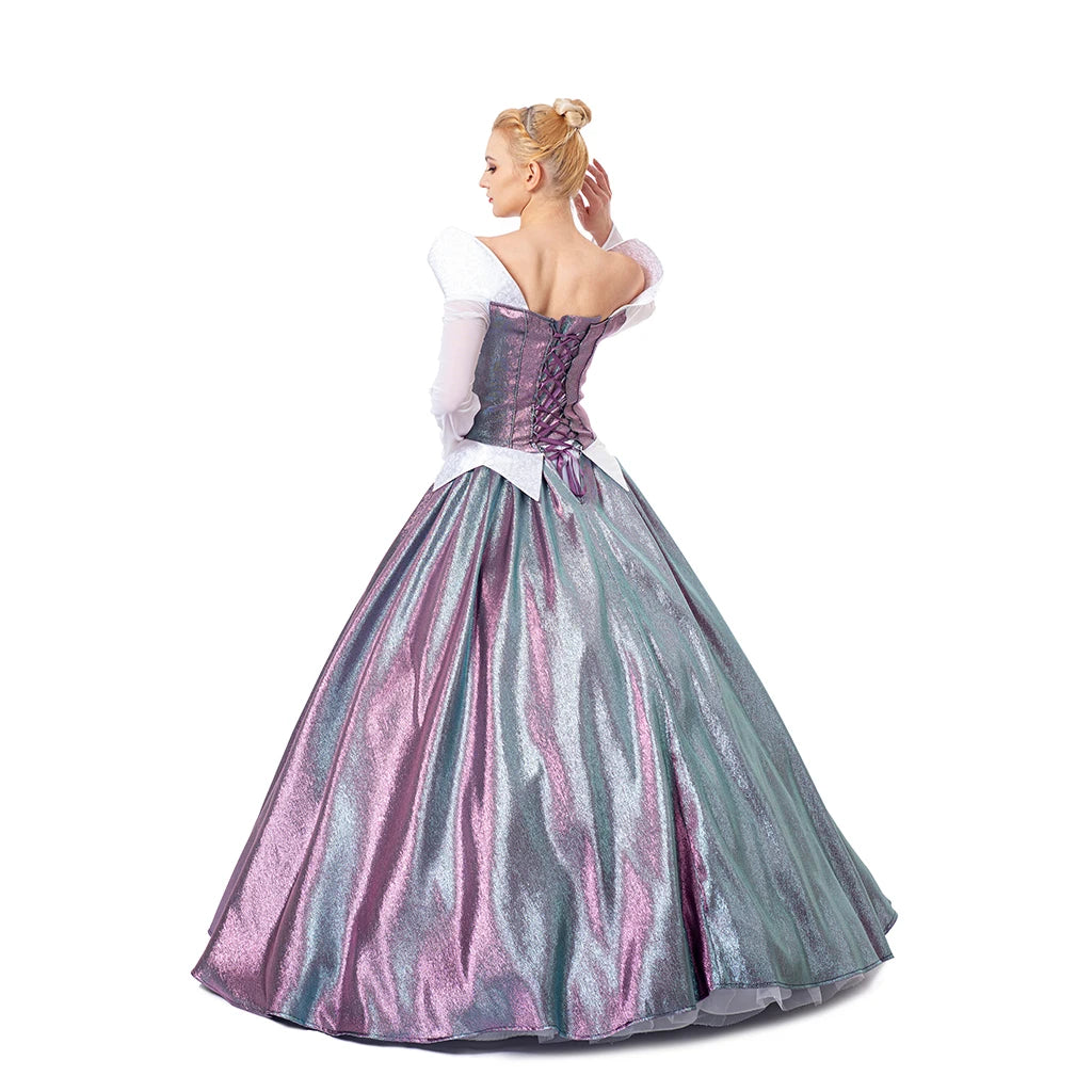 Aurora Cosplay Costume Dress Aurora Dress Up Purple Color Changing Ball Gown Princess Cosplay Dress Custom Made for Adult Women