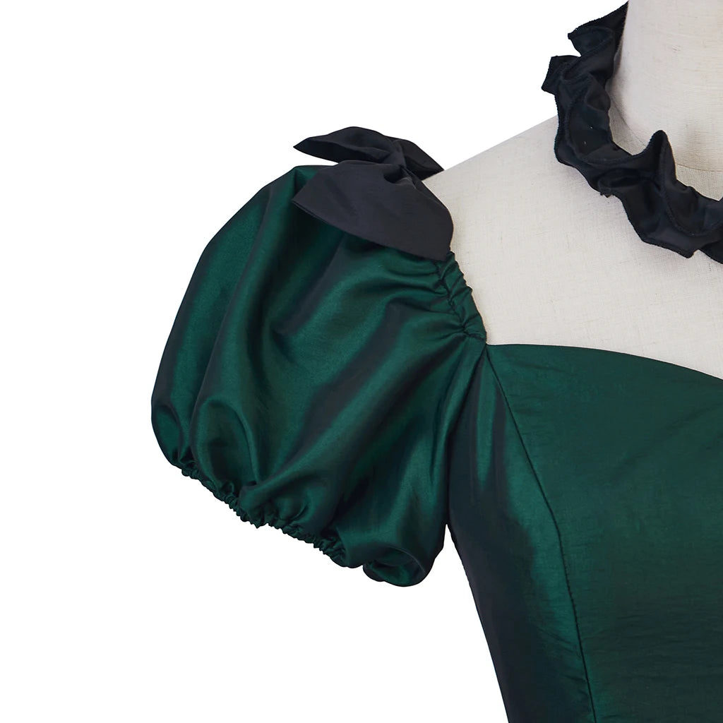 Medieval Green Women Renaissance Rococo Gothic Victorian Dress Southern Belle Girl Victorian Period Ball Gown Theater Costume