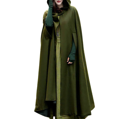 Winter Cloak Hooded Trench Coat Women Gothic Cape Women Trench Coat Open Front Cardigan Jacket Coat Cape Cloak Poncho Plus