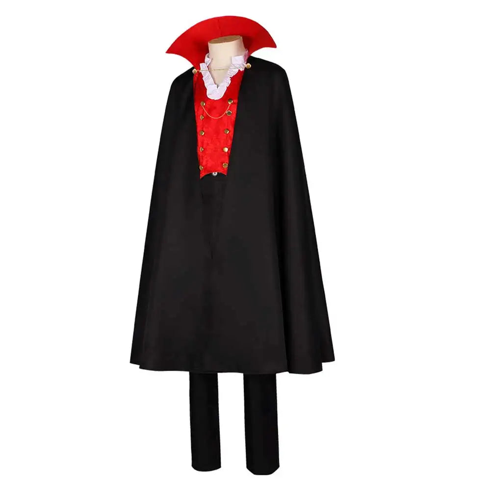 Vampire Cosplay Fantasia Stand Collar Shirt Black Cloak Horror Movie Costume Disguise Adult Men Fantasy Halloween Party Clothes