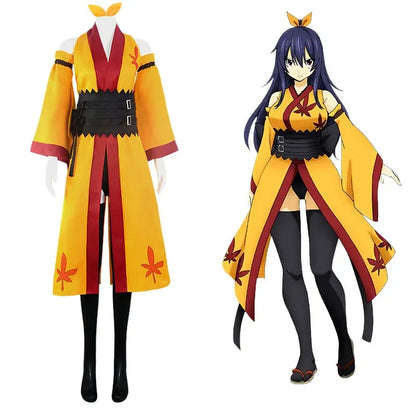 Edens Zero Anime Homura Kogetsu Kimono Women Uniform Suit Cosplay Costume Yellow Dress Girls Party Clothes Halloween Costumes