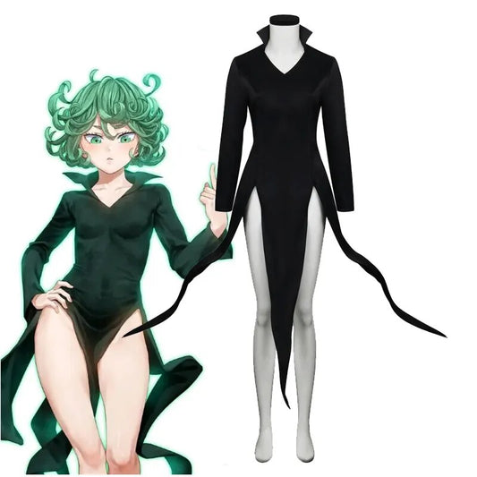 Senritsu No Tatsumaki Terrible Tornado Cosplay Dress Adult Woman Sexy Long Slit  Dresses Anime One Punch Man Party Outfit