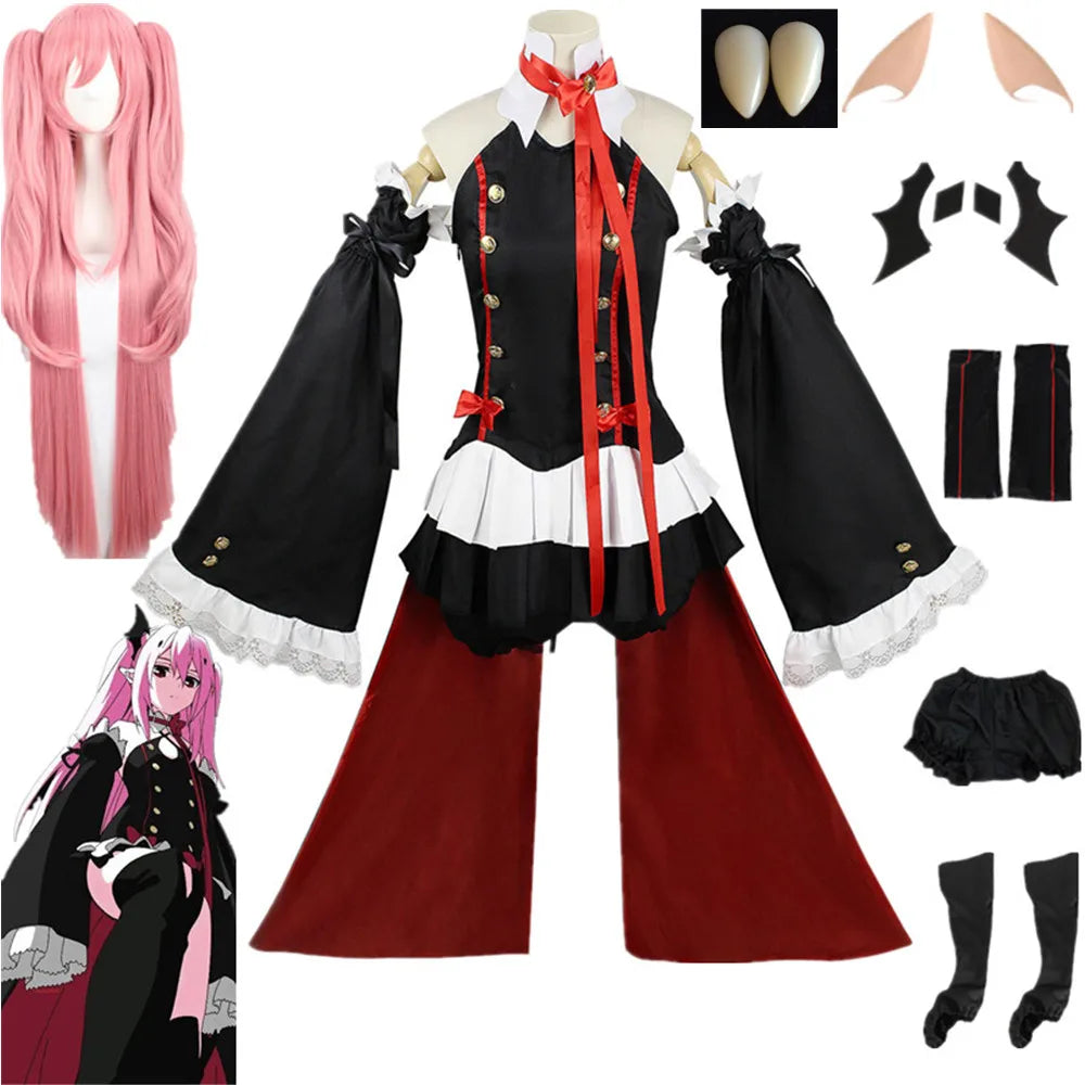 Seraph of The End Krul Tepes Cosplay Costume Uniform Anime Owari No Seraph Witch Vampire Curl Tepes Clothes for Women