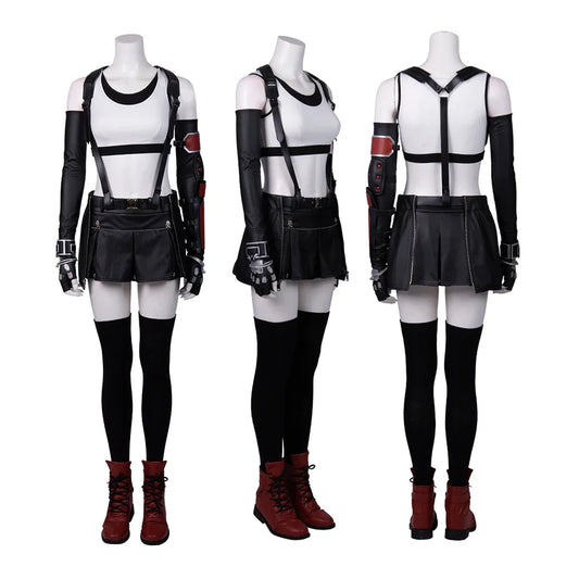 Tifa Cosplay Costume Game Outfit Vest Skirt Custom Size Halloween Carnival Comic Con Dress