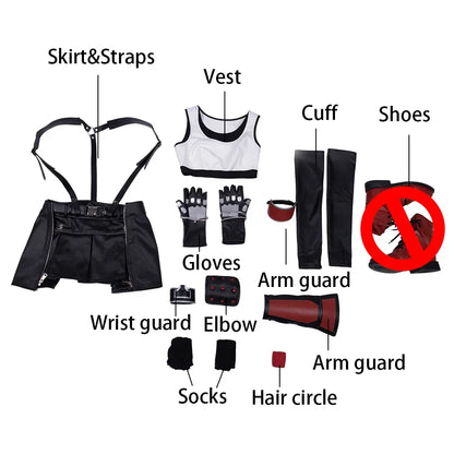 Tifa Cosplay Costume Game Outfit Vest Skirt Custom Size Halloween Carnival Comic Con Dress