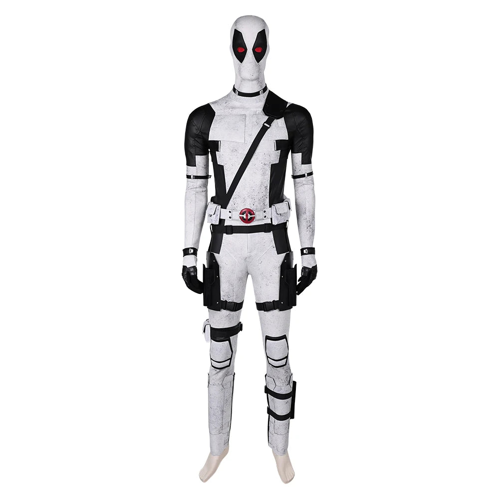 Cospaly Pool White Black Set Wade Costume Movie Dead Cos Pool Jumpsuit Mask Outfits Men Halloween Carnival Party Suit