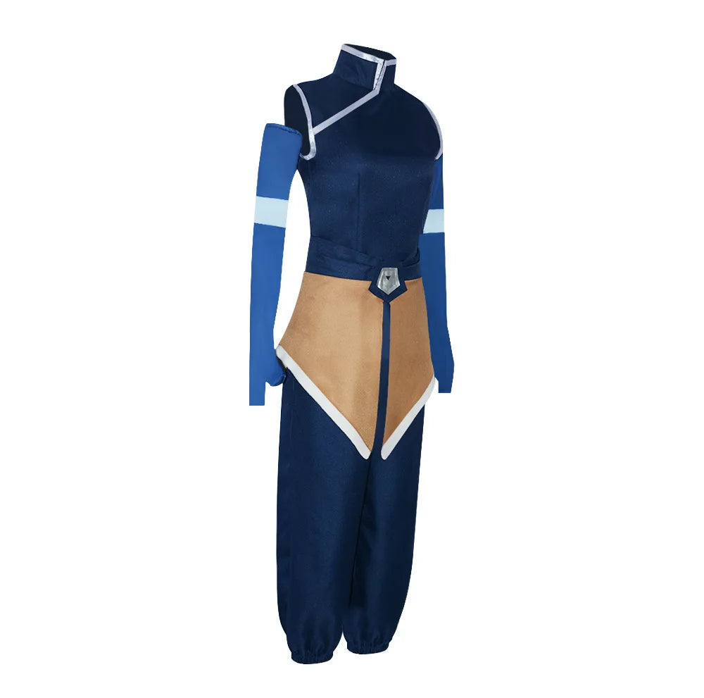 Anime Avatar The Last Airbender Korra Cosplay Costume Blue Top Pants Uniform Full Set Halloween Carnival Play Party Fancy Suit