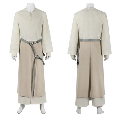 White Gandalf Robe Cosplay Costume with Custom Size Options and Available Wig and Boots