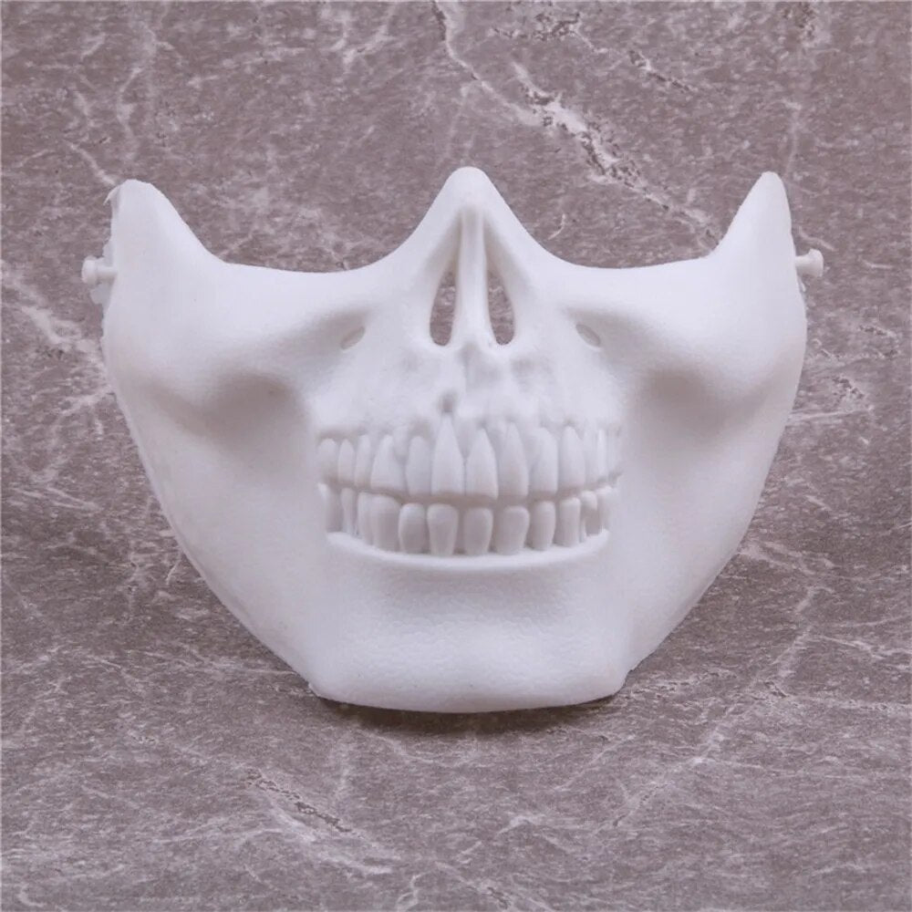 Skull Mask Horror Half Face Skeleton Mask For Halloween Hunting Game CS Cosplay Props Skull Shaped Face Protector