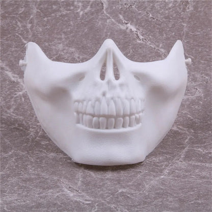 Skull Mask Horror Half Face Skeleton Mask For Halloween Hunting Game CS Cosplay Props Skull Shaped Face Protector