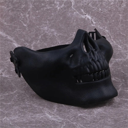 Skull Mask Horror Half Face Skeleton Mask For Halloween Hunting Game CS Cosplay Props Skull Shaped Face Protector