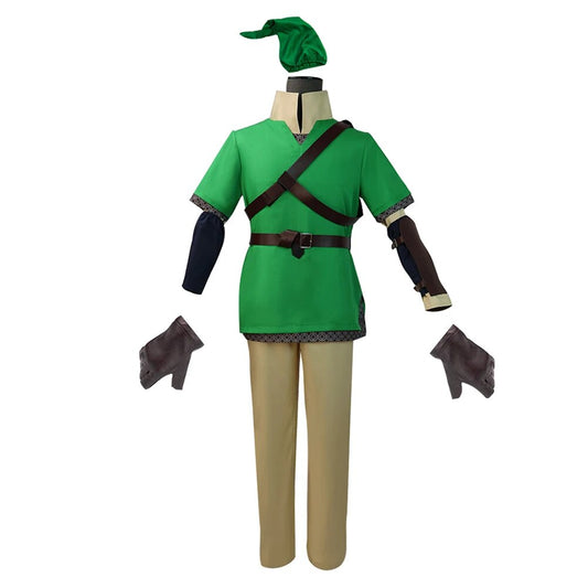 Skyward Sword Link Cos Zelda Cosplay Anime Costume Uniform Green Tops Pants Hat Gloves Set Outfits Halloween Party Disguise Suit