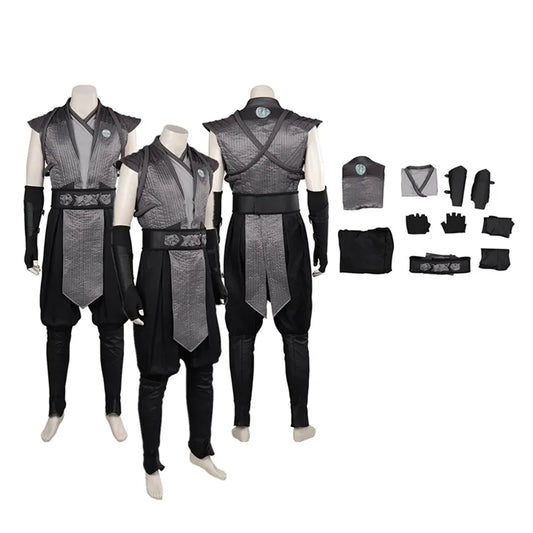 Smoke Cosplay Men Costume Mortal Cos Kombat Vest Pants Gloves Outfits Fighter Roleplay Halloween Carnival Party Suit