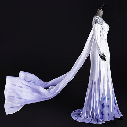 Snow Queen Elsa Dress Princess Cosplay Costume Women Adult Halloween Carnival Party For Girls Long Cloak Dresses