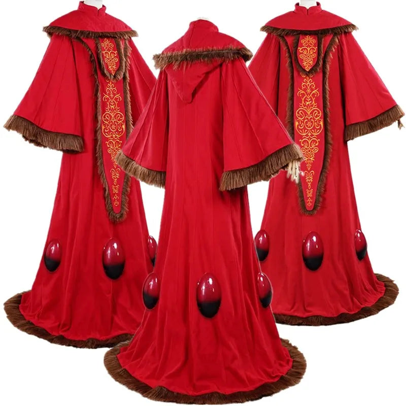 Space Battle Fantasy Padme Cosplay Amidala Roleplay Costume Adult Red Robe Dress Cape Outfits Halloween Carnival Party Suit