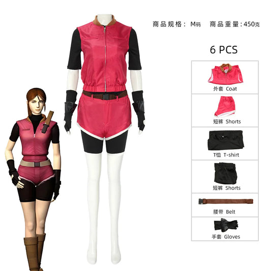 Special Offer Claire Redfield Cosplay Costume Anime Claire Outfit Vest Shorts Set Halloween Cosplay Clothing