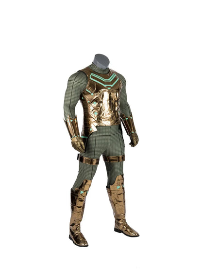 Spider Far From Home Mysterio Quentin Beck Cosplay Costume Gold Armor Outfit Halloween Party Full Props Suit