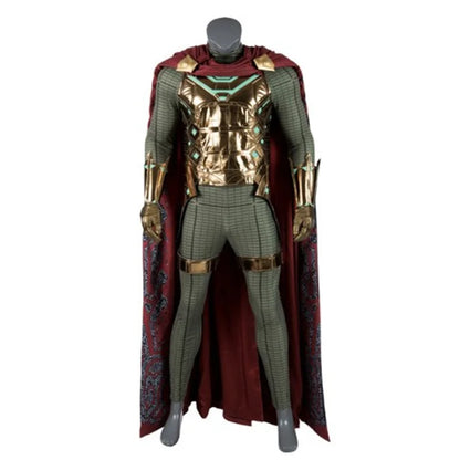 Spider Far From Home Mysterio Quentin Beck Cosplay Costume Gold Armor Outfit Halloween Party Full Props Suit