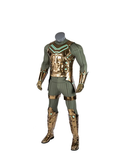 Spider Far From Home Mysterio Quentin Beck Cosplay Costume Gold Armor Outfit Halloween Party Full Props Suit