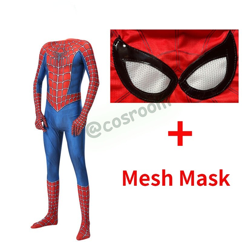 Spiderman Costume for Kids Adult Tobey Maguire Cosplay Bodysuit Superhero Zentai Suit Jumpsuit Halloween Carnival Party Costumes