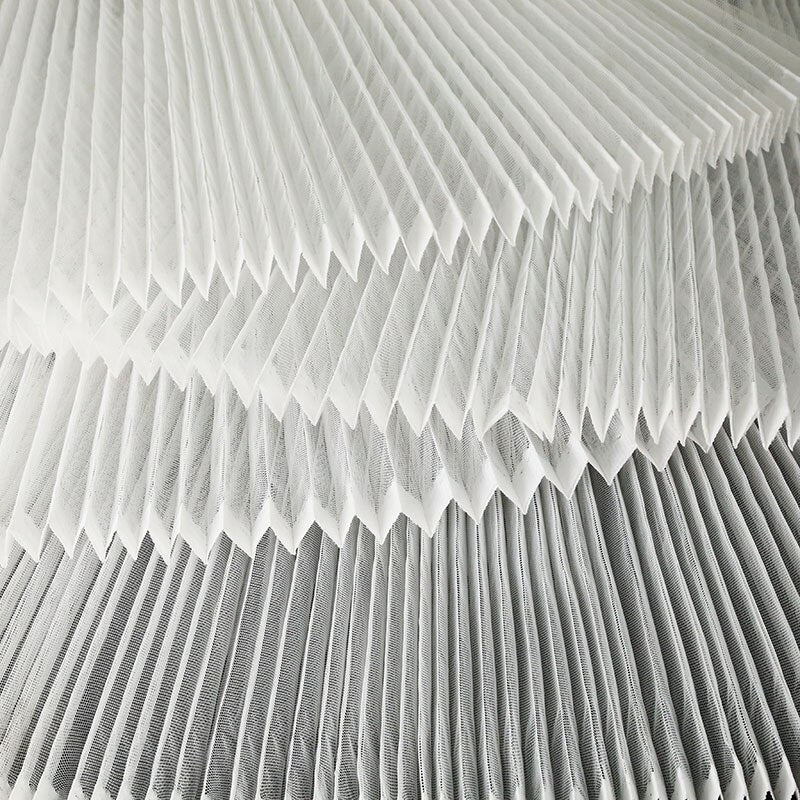 Stiff Pleated Organza Fabric Per Meter,Designer Mesh Fabric For Sewing Fashion Dress DIY Background Decoration Quilting Material