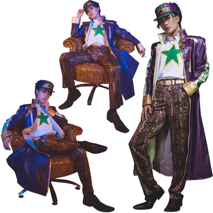 Kujo Jotaro Stone Ocean Cosplay Costume Anime JoJo's Bizarre Adventure Men's Halloween Outfit