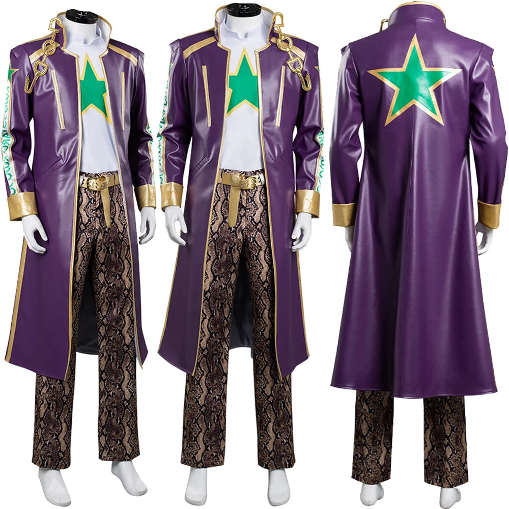 Kujo Jotaro Stone Ocean Cosplay Costume Anime JoJo's Bizarre Adventure Men's Halloween Outfit