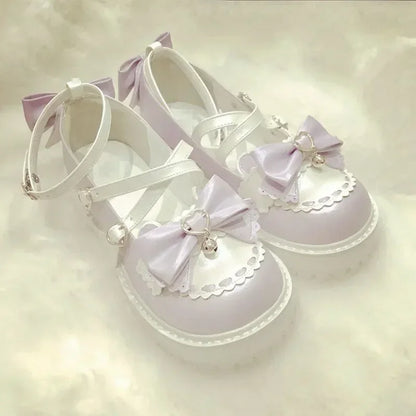 Summer Lolita Sweet Sandals Women Japanese Style Bow Kawaii Chic Mary Janes Shoes Round Toe Shoes