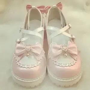 Summer Lolita Sweet Sandals Women Japanese Style Bow Kawaii Chic Mary Janes Shoes Round Toe Shoes