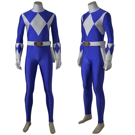 Blue Ranger Cosplay Bodysuit with Boots Superhero 3D Printed Halloween Costume Goushi Battle Suit