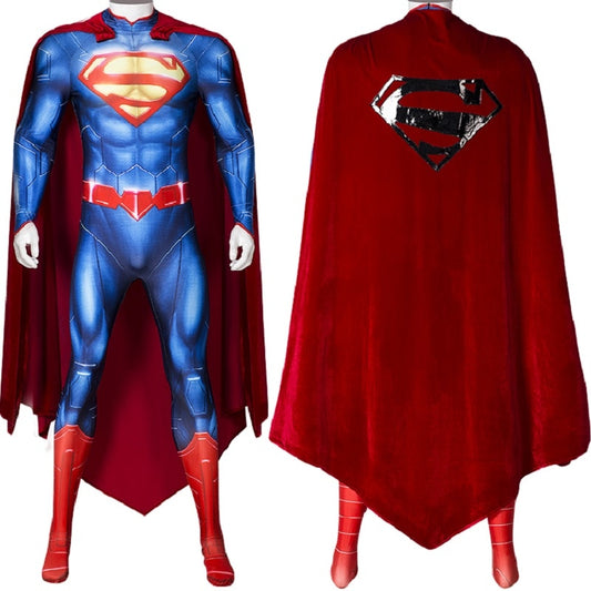 Superhero 52 Super Cosplay Costume Jumpsuit with Cloak Adult Man Halloween Suit Custom Made