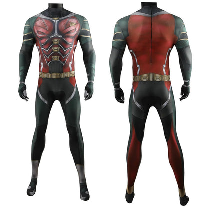 Superhero Robin Costume Cosplay Boys Spandex Zentai Suits Men Bodysuit Halloween Costume for Adult Superhero