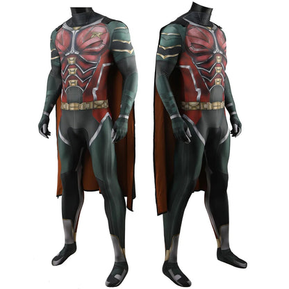 Superhero Robin Costume Cosplay Boys Spandex Zentai Suits Men Bodysuit Halloween Costume for Adult Superhero