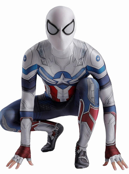 Superhero Winter Soldier Suit Cosplay Costume Halloween 3D Printed Spandex Superhero Zentai Suits Disfraces for Adult Kids