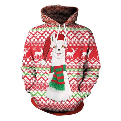 Sweatshirts Men Fashion Autumn And Winter Christmas Sweater 3D Print Oversized Hooded Unisex Man Woman Funny Harajuku Pullover