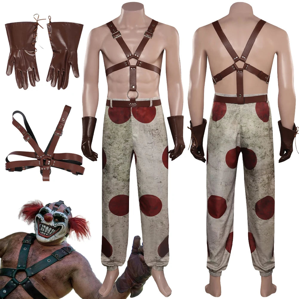 Twisted Metal Sweet Tooth Clown Costume Adult Male Halloween Roleplay Outfit