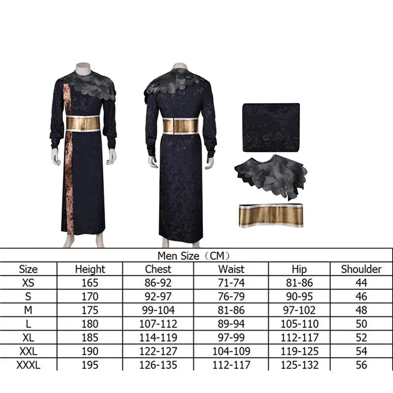 TV Sauron Cosplay Costume Adult Men Robe Dress Belt Collar Outfits Halloween Carnival Party Fantasia Suit