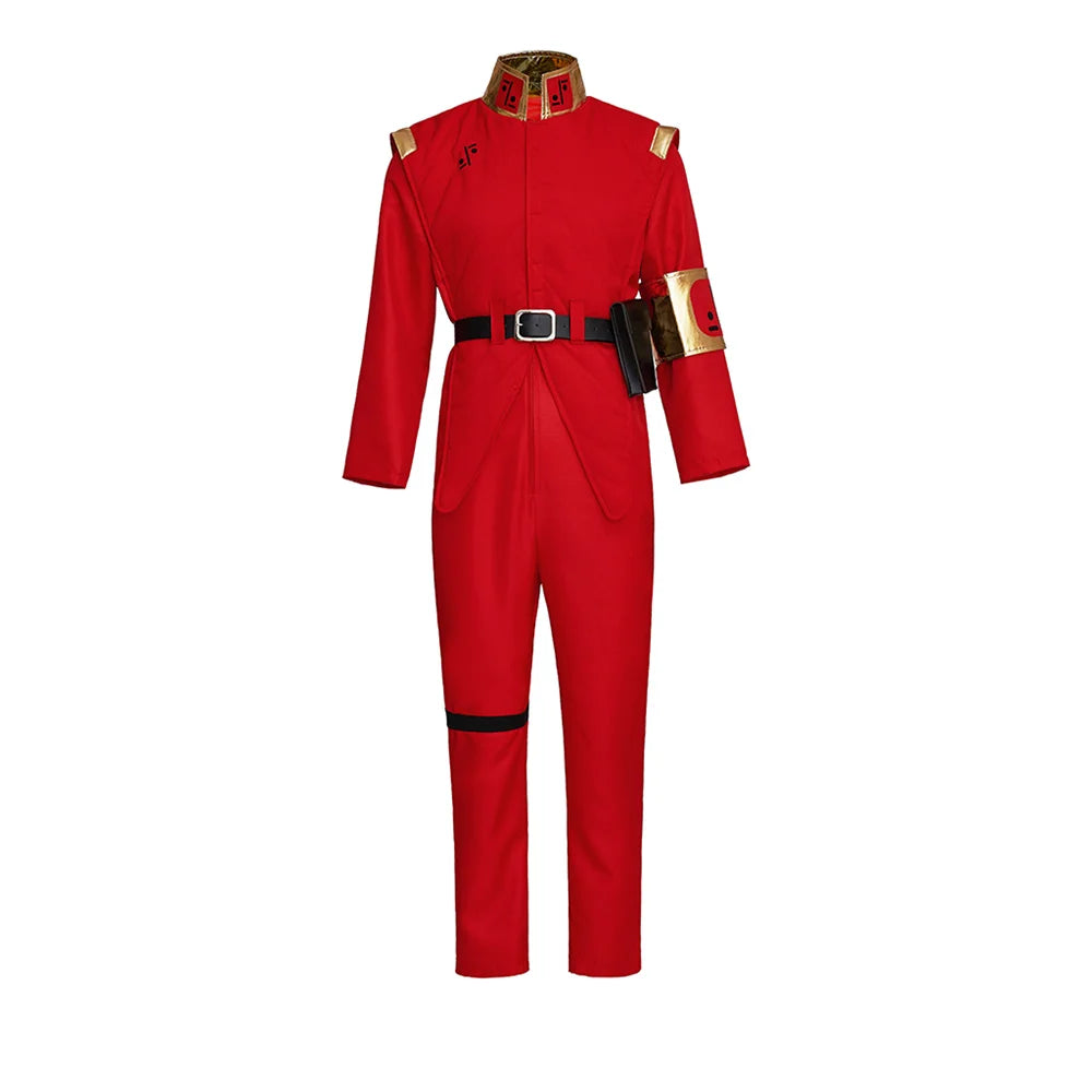 TV Series V Visitors Cosplay Costume Men's Red Military Uniform Suits 80s Classic Jacket Pants Halloween Theme Party Roleplay