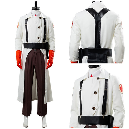 Team Cos Fortress Cosplay Medic Costume Men Uniform Coat Pants Outfits Halloween Carnival Party Suit