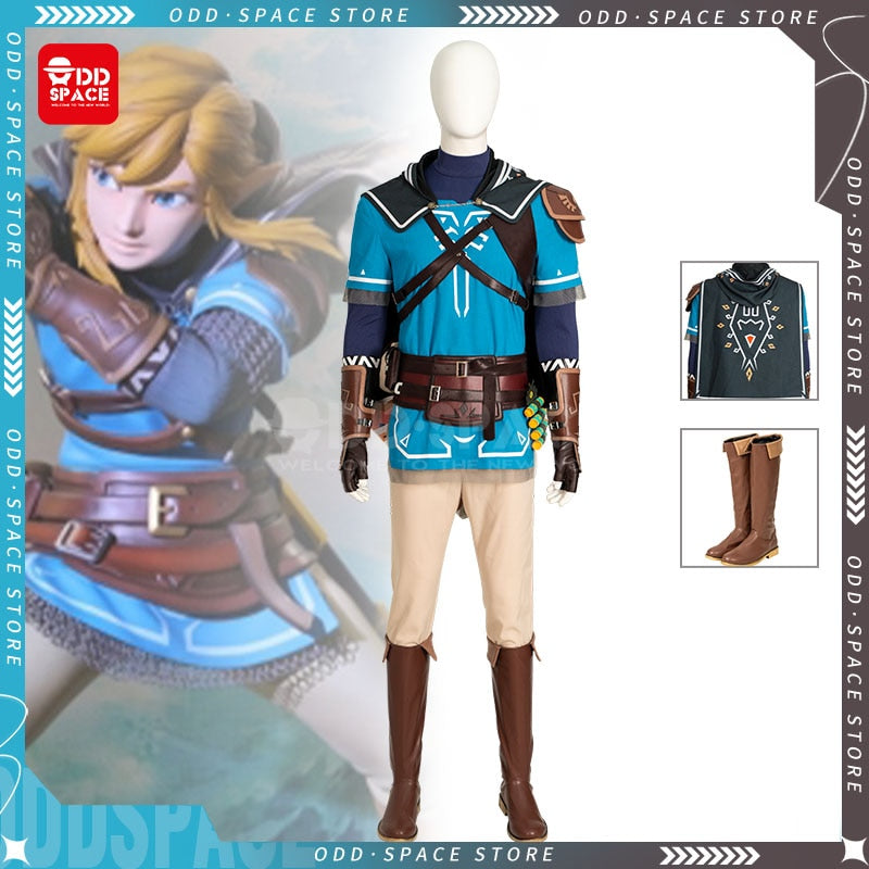 Tears of The Kingdom Cosplay Costume  Game Tears of The Kingdom Link Cosplay Costume Suit Brown Boots Man Cosplay Sheos Gifts