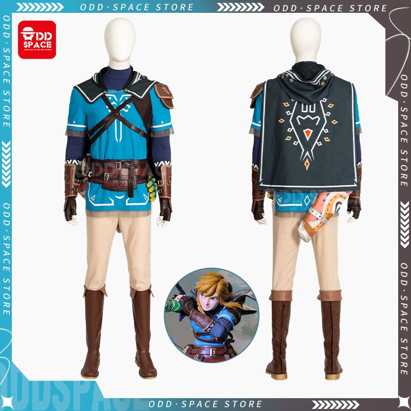 Tears of The Kingdom Cosplay Costume  Game Tears of The Kingdom Link Cosplay Costume Suit Brown Boots Man Cosplay Sheos Gifts